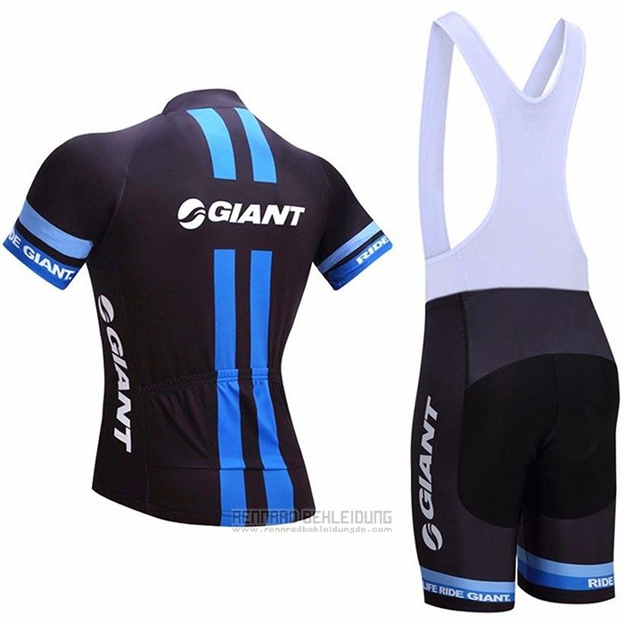 2021 Fahrradbekleidung Giant Alpecin Shwarz Blau Trikot Kurzarm und Tragerhose